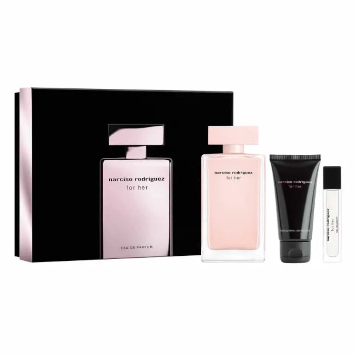 Narciso Rodriguez For Her eau de parfum spray 100 ml cofanetto 3 pz