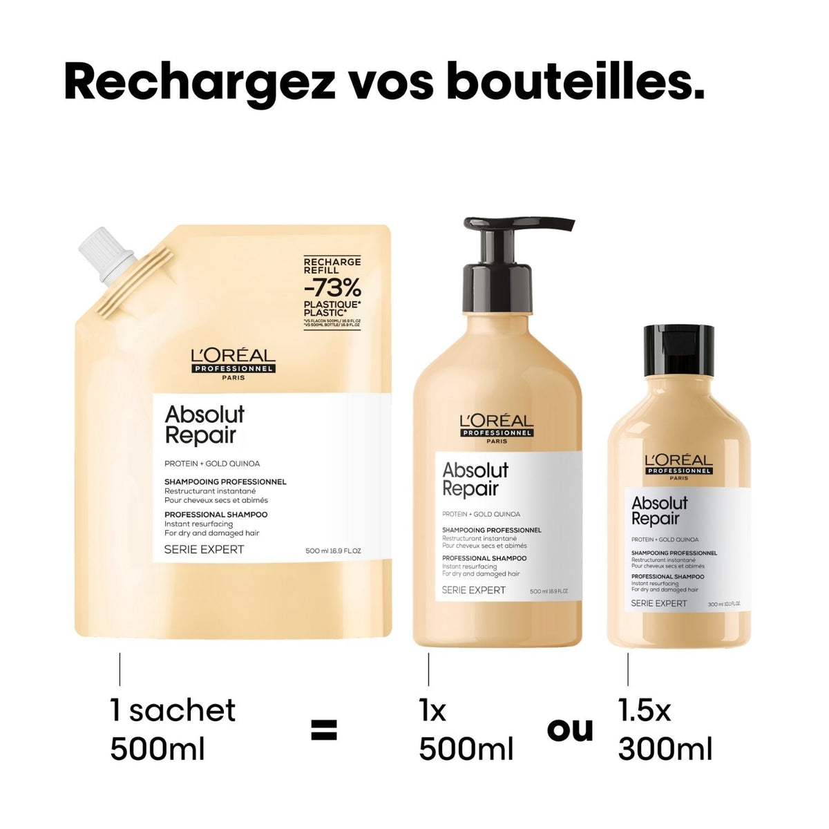 L'Oréal Professionnel Absolut Repair shampoo ricarica 500 ml - immagine 2
