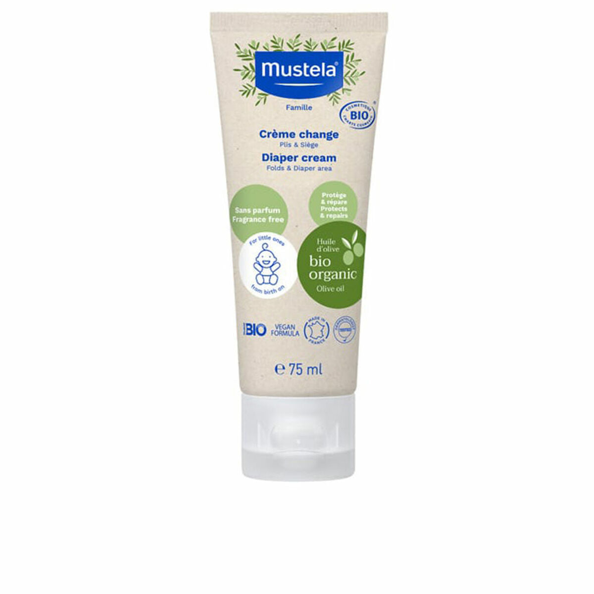 Tägliche Pflegecreme für den Windelbereich Mustela Bio 75 ml-0