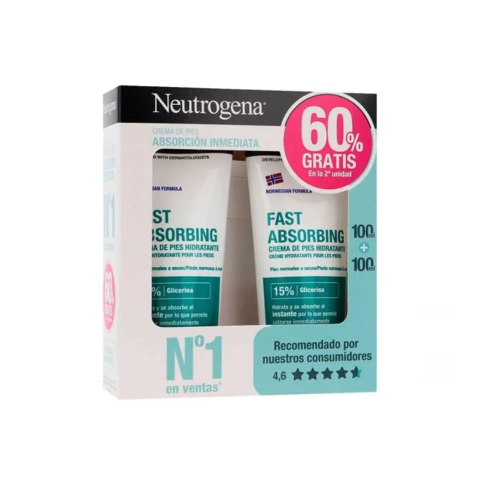 Neutrogena crema Per Piedi Ad Assorbimento Immediato 2x100 ml