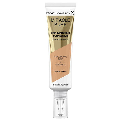 Creme-Make-up-Basis Max Factor Miracle Pure Nr. 45 Warme Mandel Spf 30 30 ml