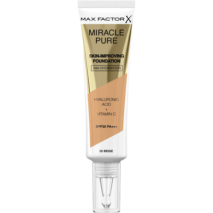 Flüssige Make-up-Basis Max Factor Miracle Pure 55-beige SPF 30 (30 ml)
