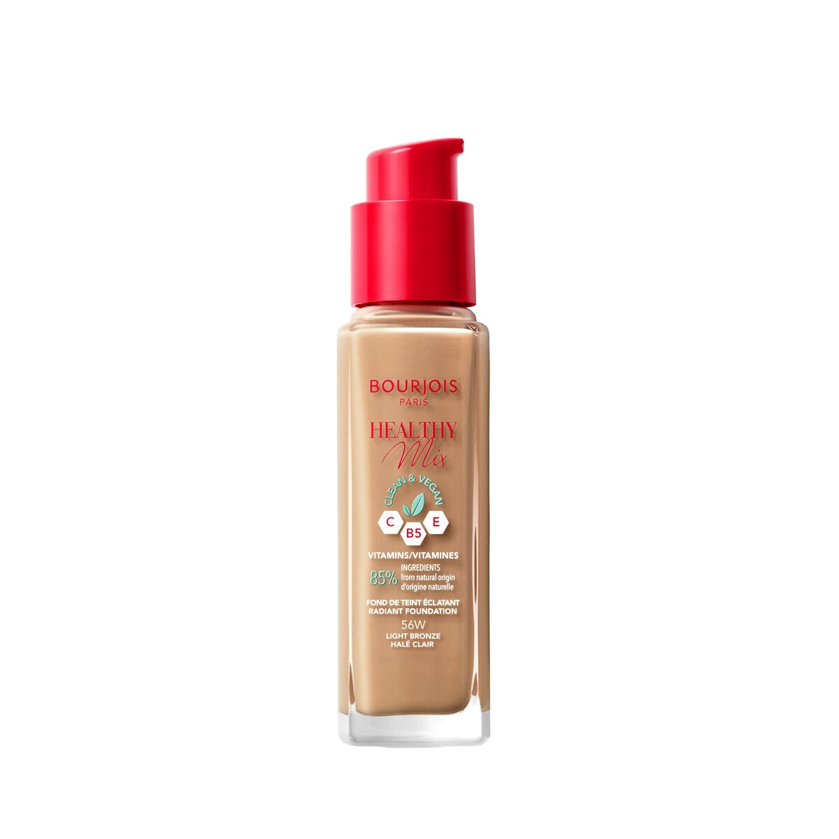 Flüssige Make-up-Basis Bourjois Healthy Mix 56-helle Bronze (30 ml)-0