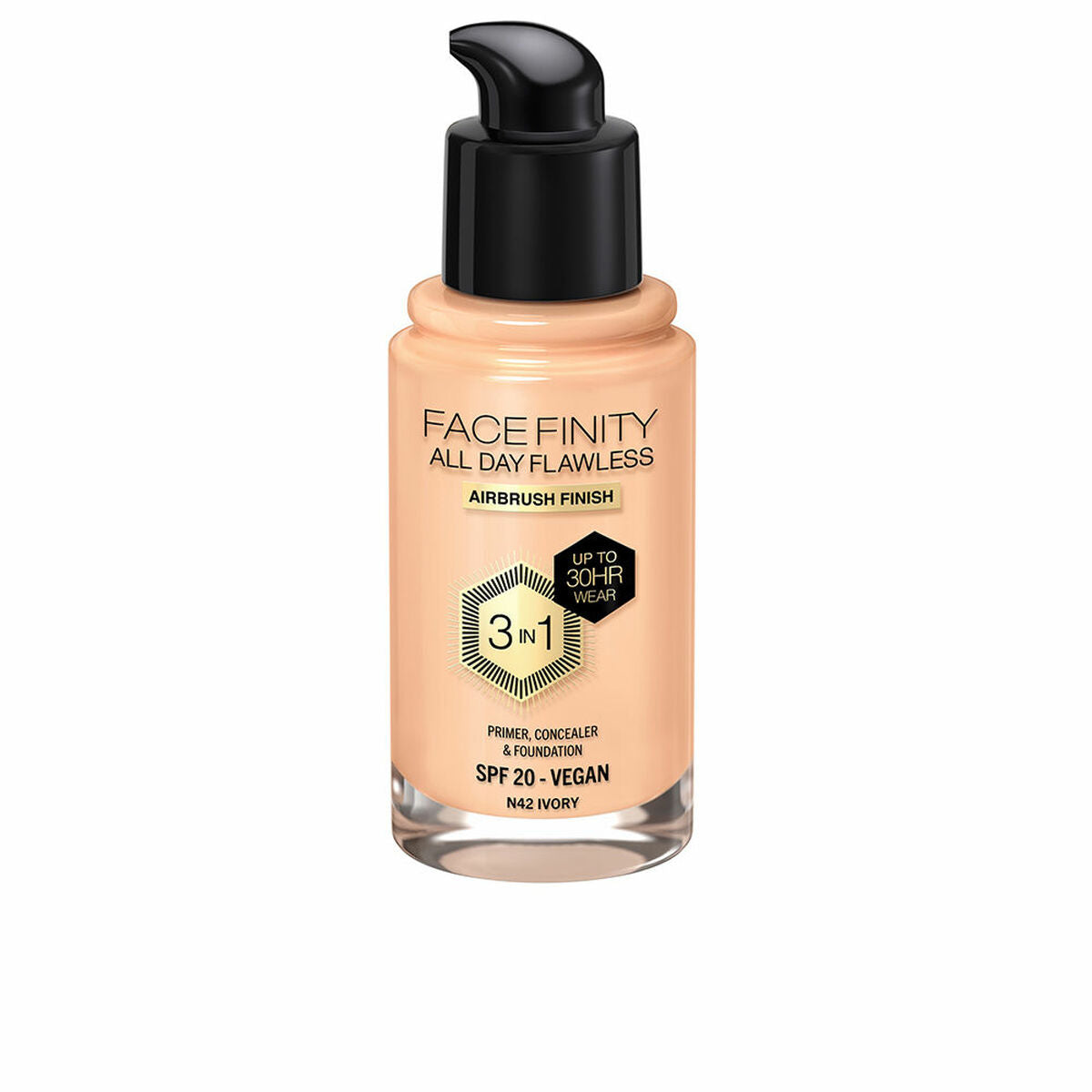 Creme-Make-up-Basis Max Factor Face Finity All Day Flawless 3-in-1 Spf 20 Nº N42 Ivory 30 ml-0