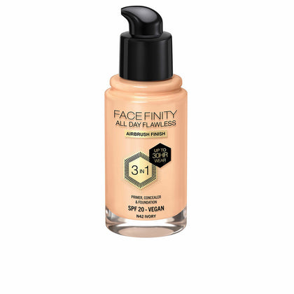 Creme-Make-up-Basis Max Factor Face Finity All Day Flawless 3-in-1 Spf 20 Nº N42 Ivory 30 ml