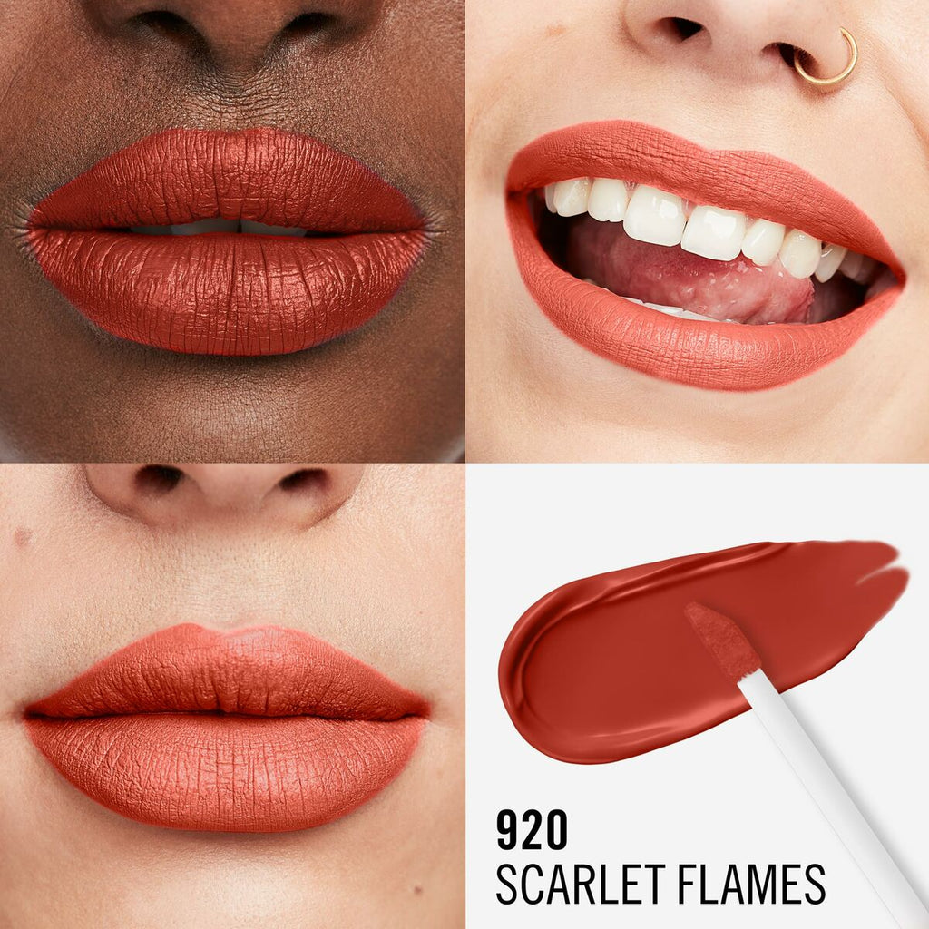 Labial líquido Rimmel London Lasting Mega Matte Nº 920 Scarlet Flames 7,4 ml-1
