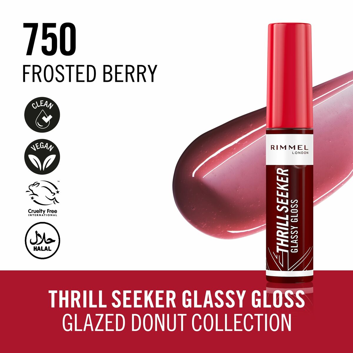 Brillo de Labios Rimmel London THRILL SEEKER Nº 750-Frosted Berry 6 ml-4