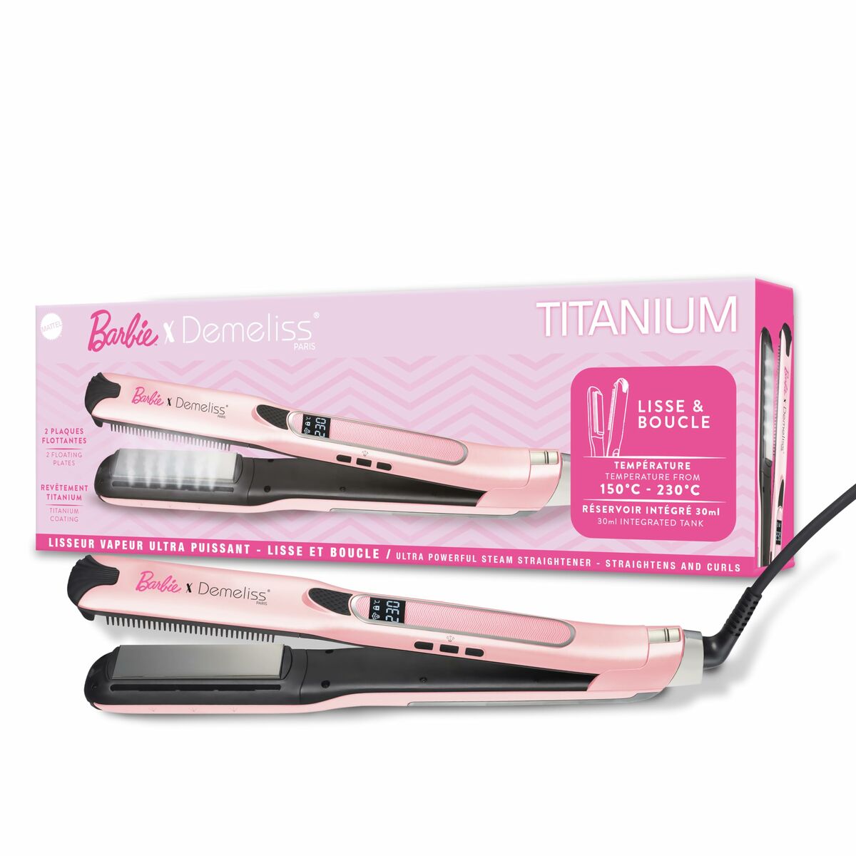 Piastra per capelli Demeliss Barbie Edition Titanium V2-0