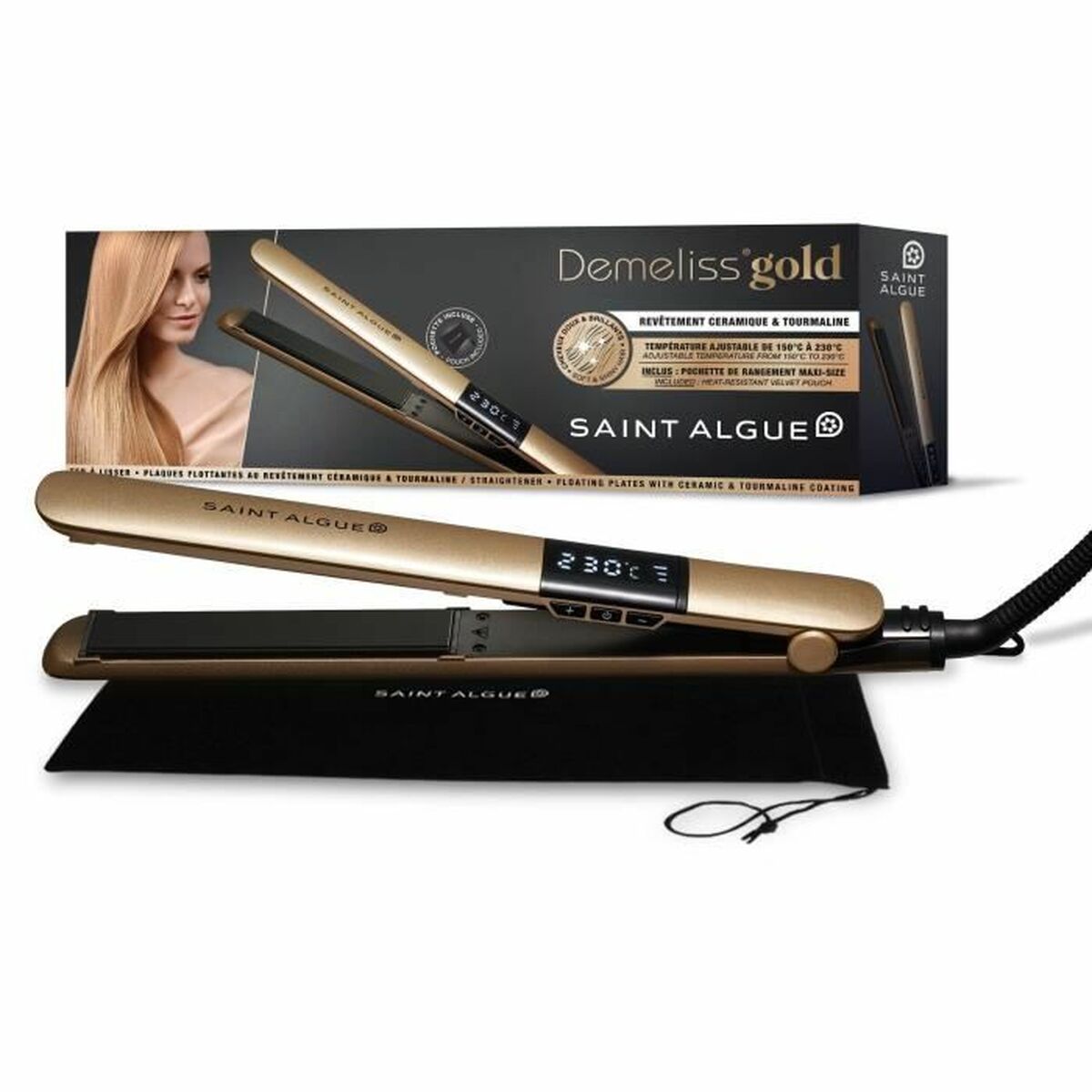 Placa de îndreptat Saint-Algue Demeliss GOLD Black Golden-1