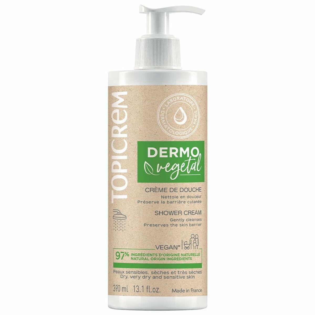 Crème de Douche Topicrem Dermovegetal 390 ml-0