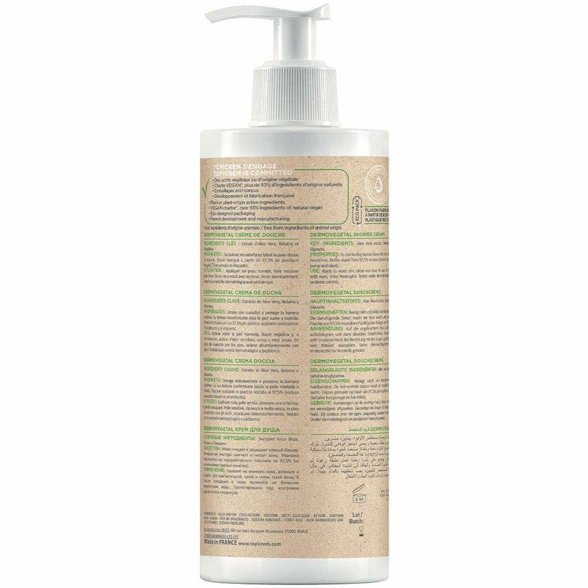 Shower Cream Topicrem Dermovegetal 390 ml-1