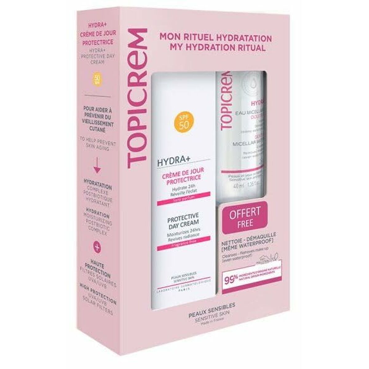 Cosmetic Set Topicrem Crema Día Protectora Lote 2 Pieces-0