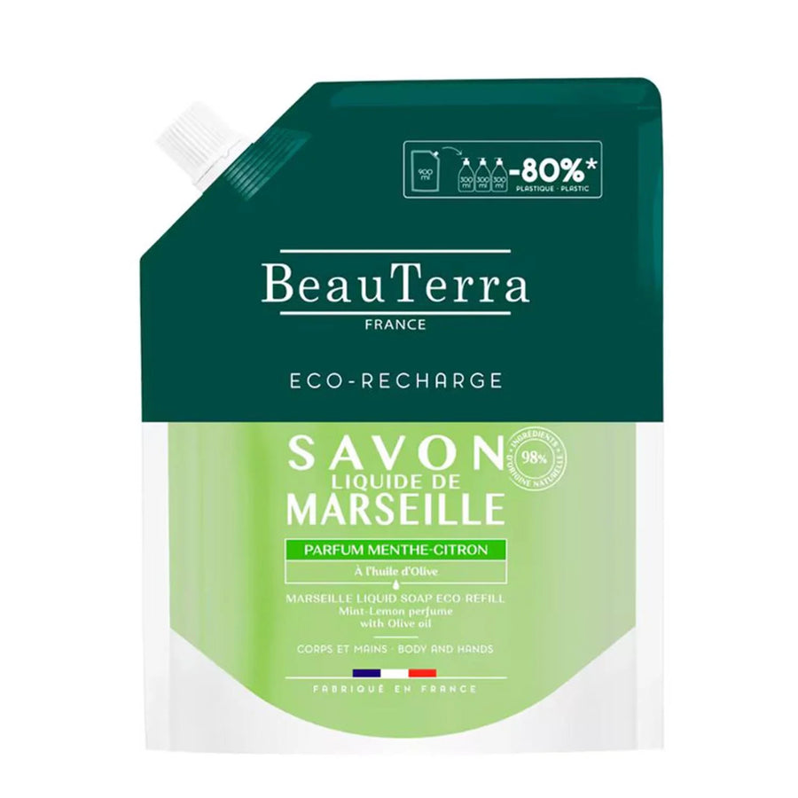 Beauterra Marseille sapone Menta-Limón ricarica 900 ml