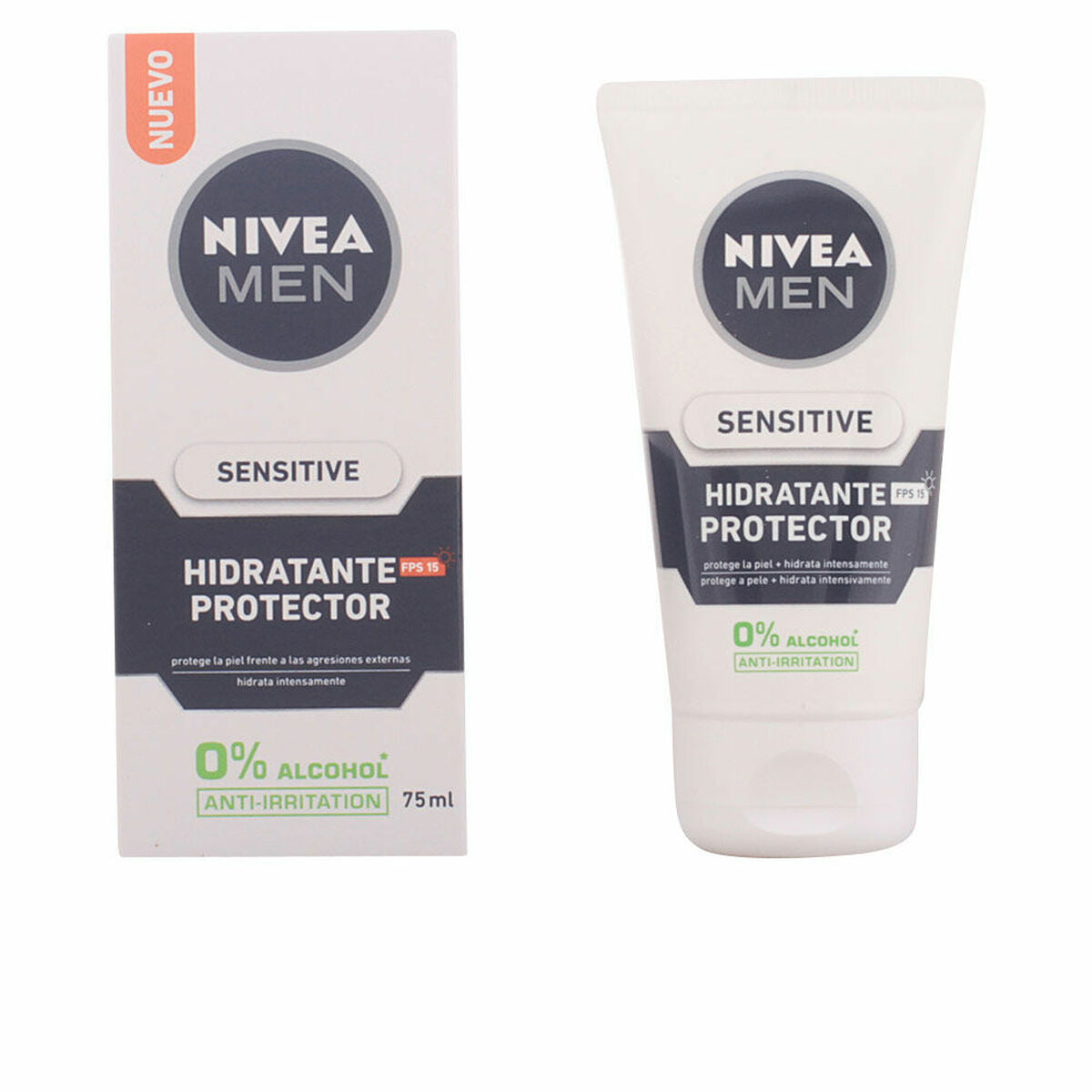 Feuchtigkeitsspendende Gesichtscreme Nivea Men Sensitive SPF15 75 ml Spf 15 (75 ml)-0