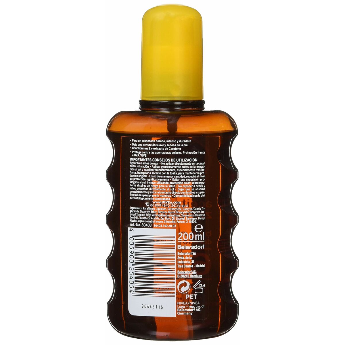 Aceite Protector Solar Nivea SUN ZANAHORIA Spf 6 200 ml-2