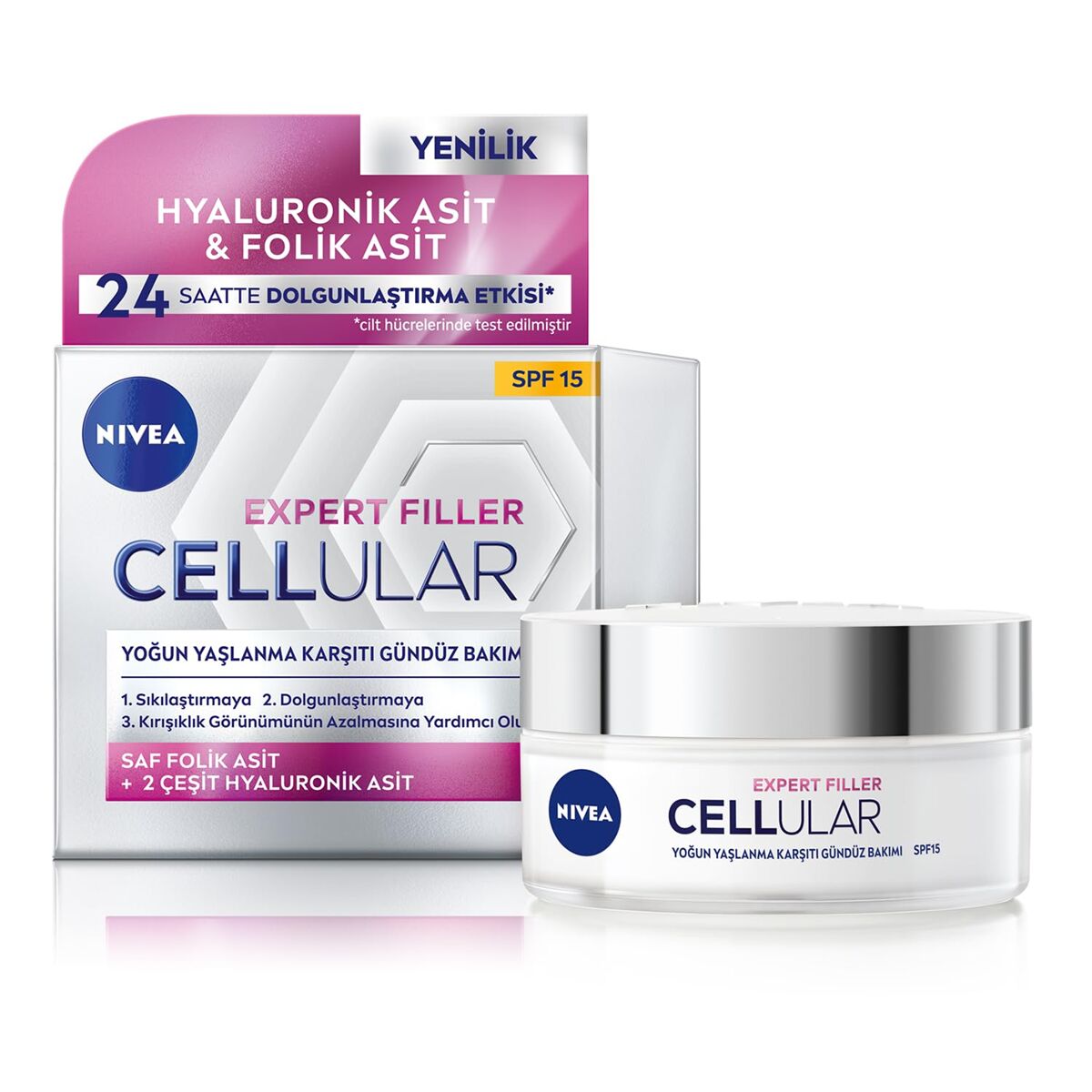 Moisturising Day Cream Nivea Hyaluron And Cell Filler 50 ml Spf 15-0