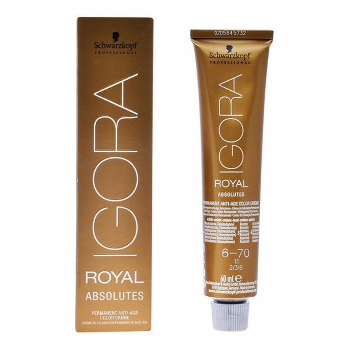 Anti-Aging-Farbgel Igora Absolutes N6-70 Schwarzkopf (60 ml)-0