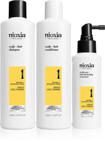 Nioxin Sistema 1 – Kit - trattamento per capelli Natural Con Debilitamiento Leve 3 pz