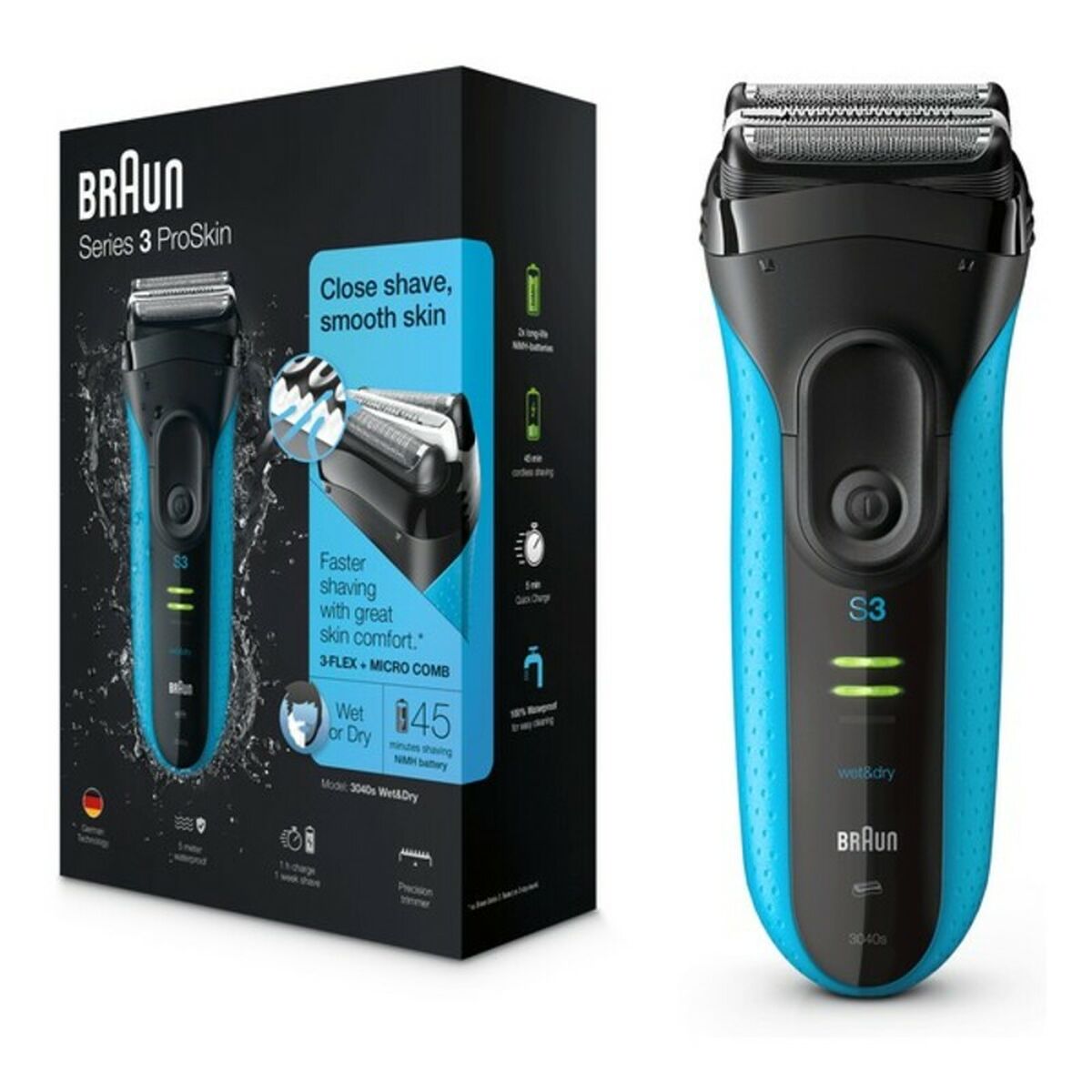 Elektrorasierer Braun 3040s Blue-0
