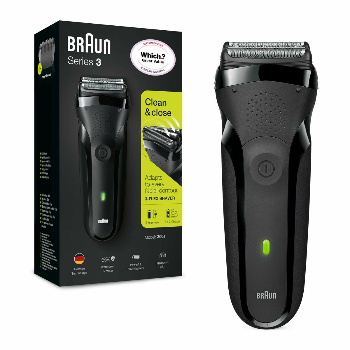 Rechargeable Electric Shaver Braun 3-300S Fast charging-5