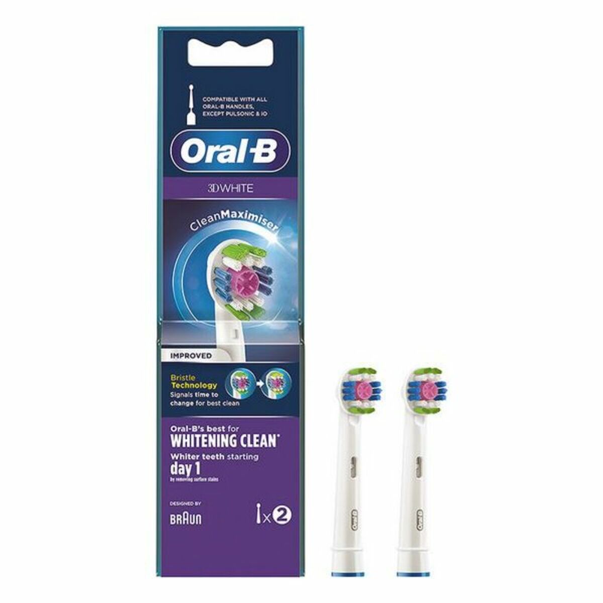 Replacement Head 3D White Whitening Clean Oral-B D White Whitening Clean (2 pcs) 2 Units-0