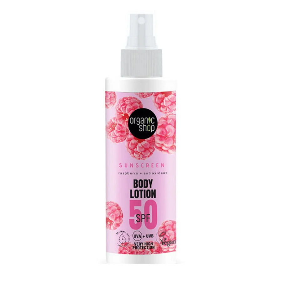 Organic Shop Raspberry lozione corpo Spf50 150 ml