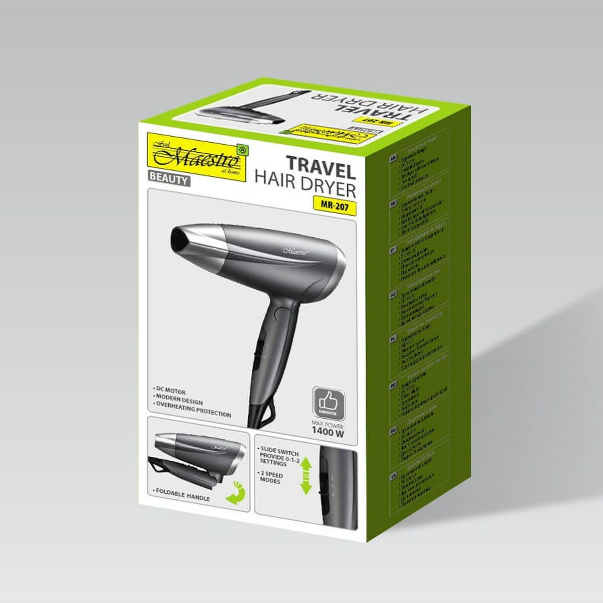 Uscător de păr Feel Maestro MR-207 Graphite Silver 1400 W-1