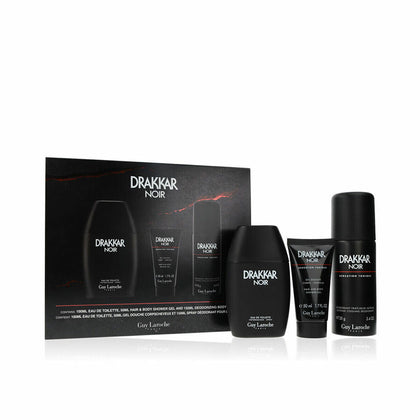 Set Profumo Uomo Guy Laroche DRAKKAR NOIR EDT 3 Pezzi