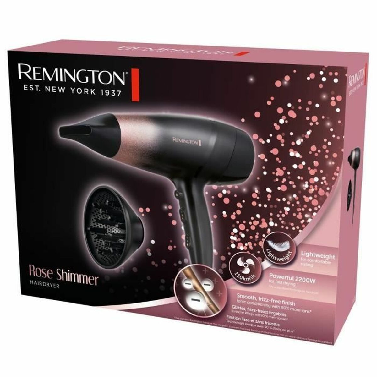 Sèche-cheveux Remington D5305 noir rose 2200 W-4