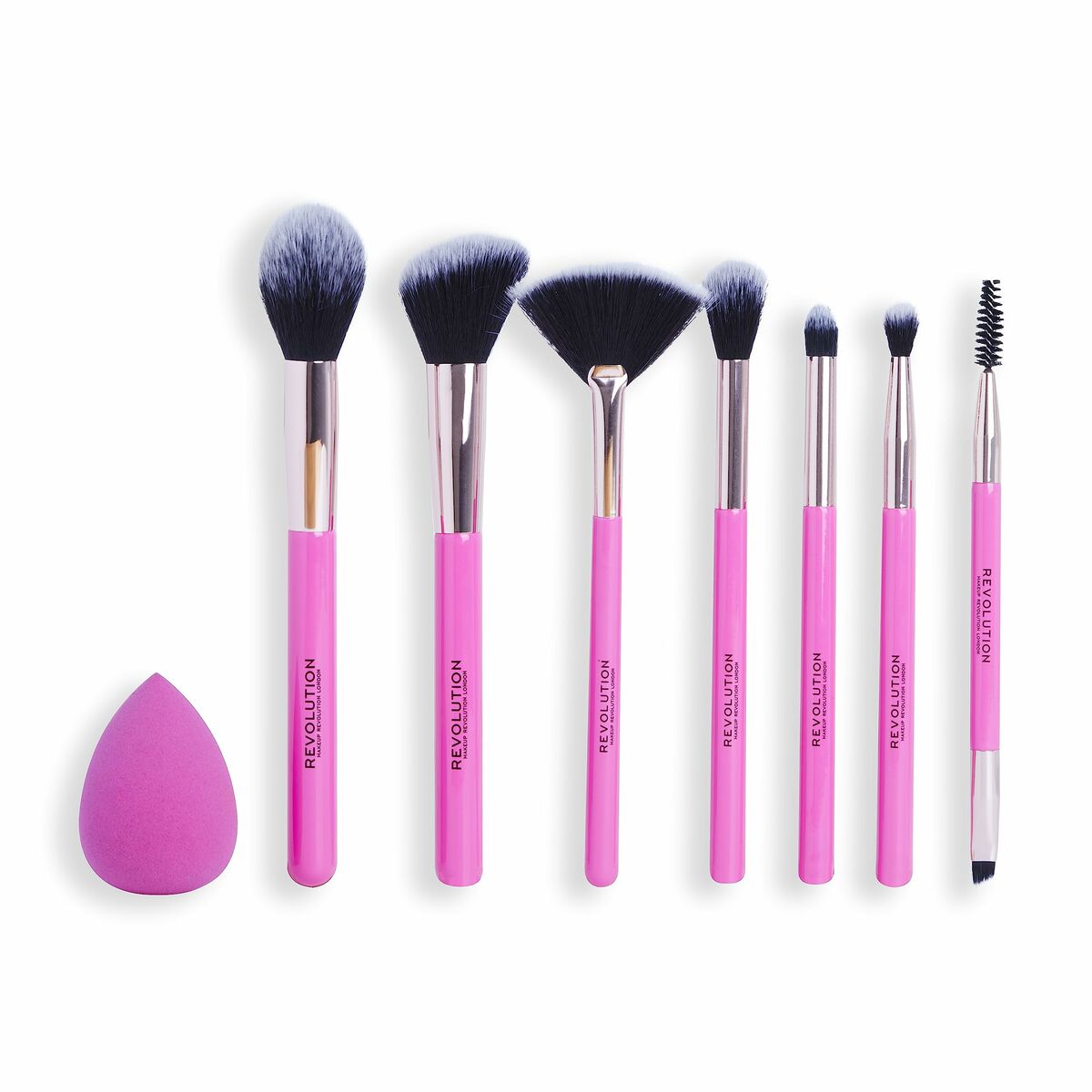 Set of Make-up Brushes Revolution Make Up The Brush Edit Pink 8 Pieces-3