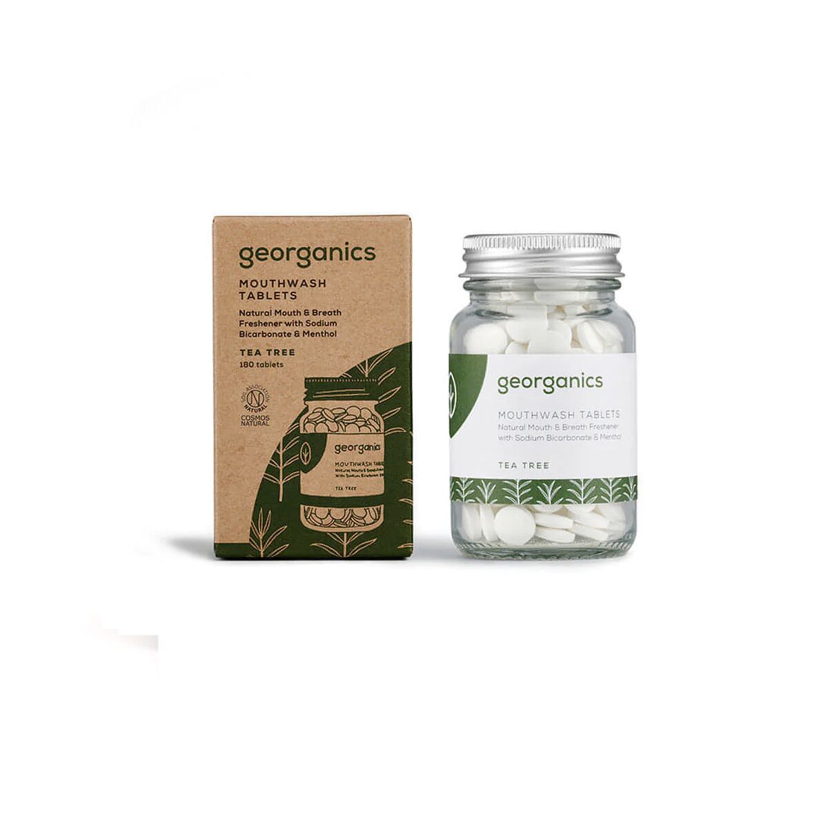 Mouthwash Georganics Tablet Tea tree 180 Units-0