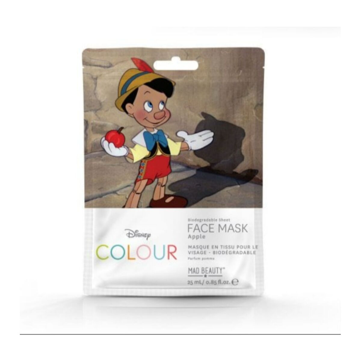 Mască facială Mad Beauty Disney Color Pinocho Apple Acid hialuronic răcoritoare (25 ml)-0