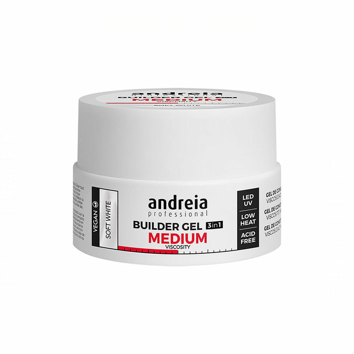Gel nail polish Medium Viscosity Andreia Professional Builder White (22 g)-0