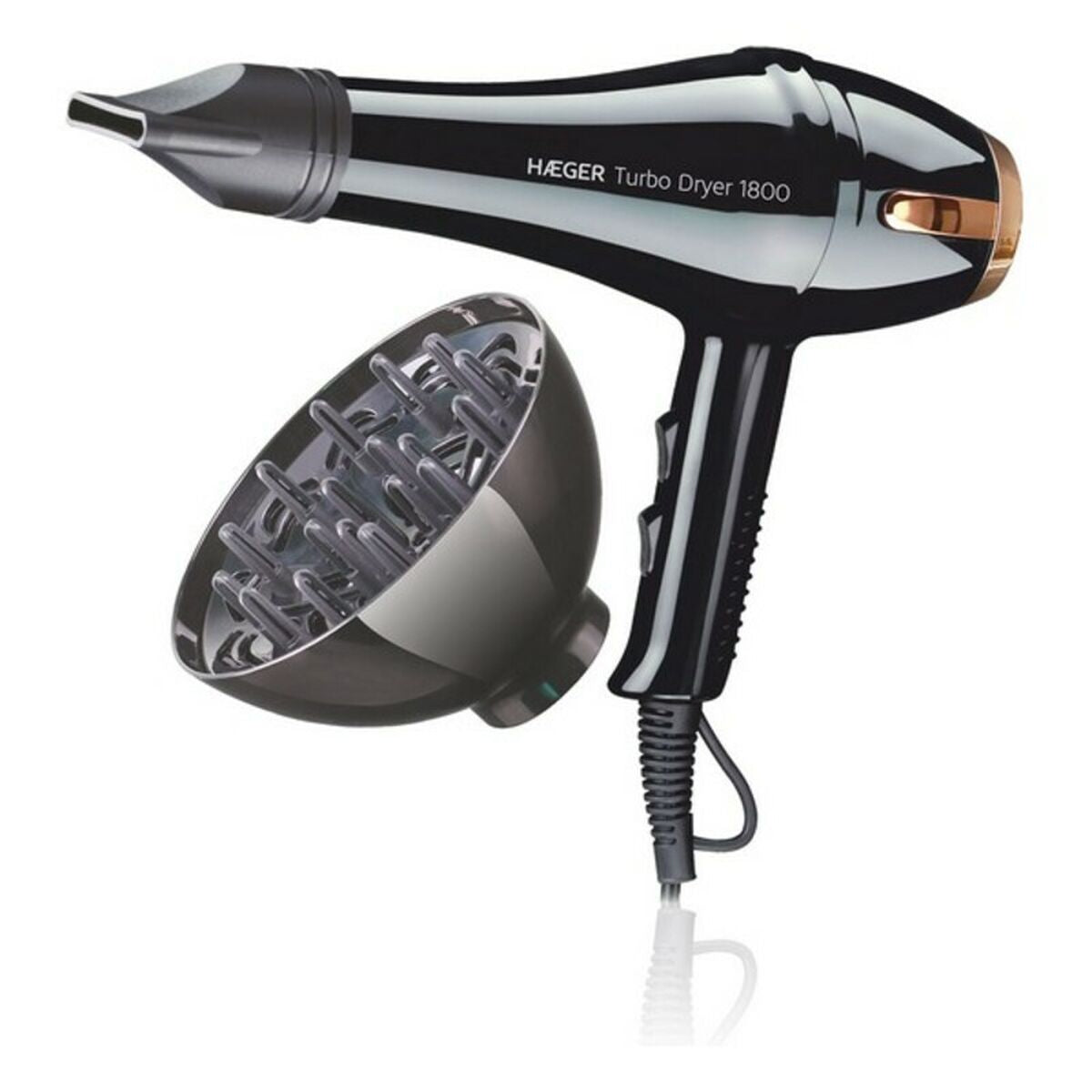 Sèche-cheveux Haeger HAEGER TURBO SÈCHE-1800 W Noir-2