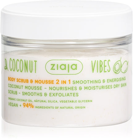 Ziaja Coconut e Orange Vibes esfoliante corpo e Mousse 2 in 1 270 ml