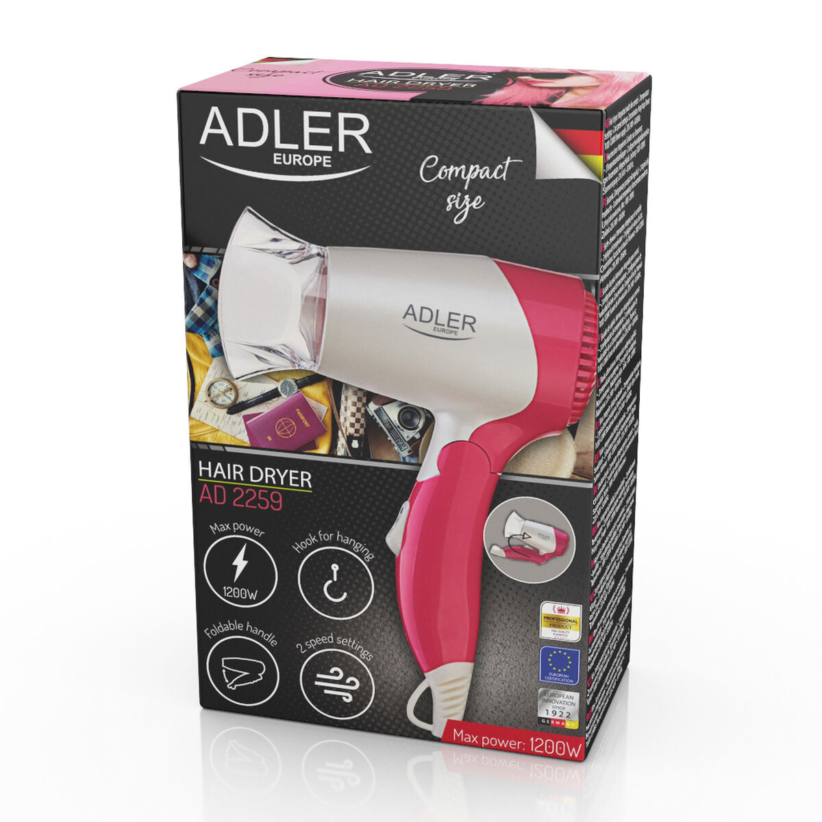 Sèche-cheveux Adler AD 2259 rose 1200 W-15