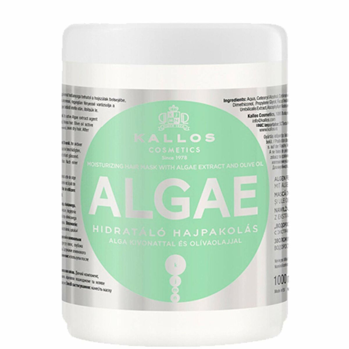 Hair Mask Kallos Cosmetics Algae Moisturizing 1 L-0