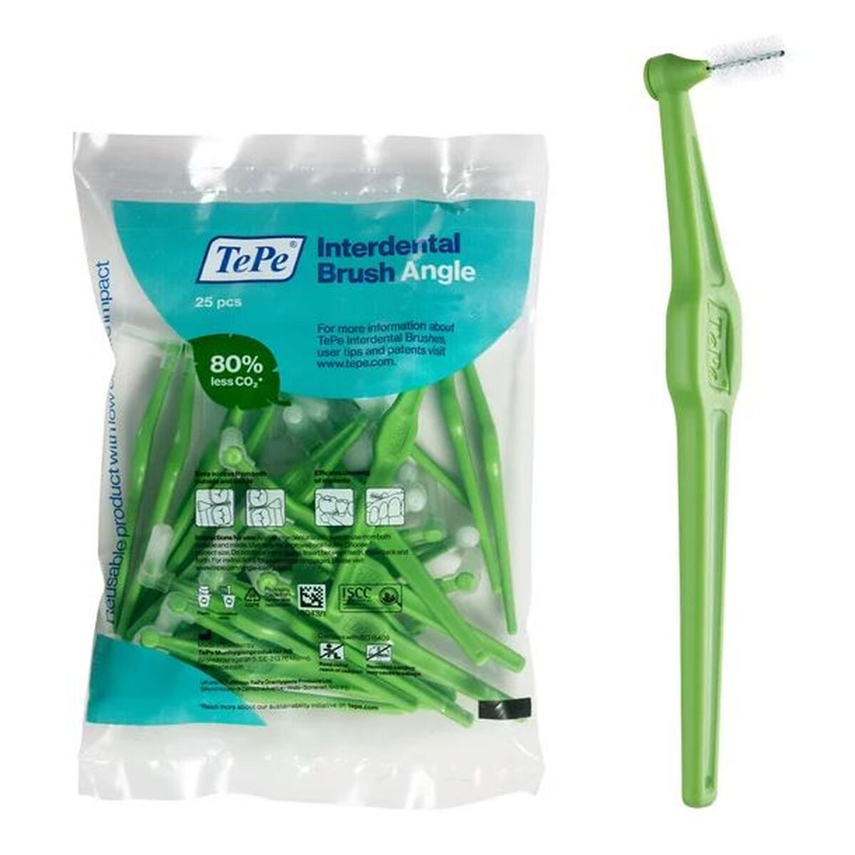 Interdental brushes Tepe Angle Green 0,8 mm 25 Units-0