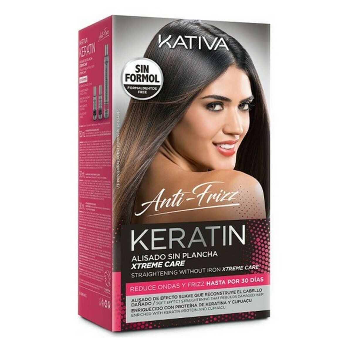 Tratament pentru îndreptarea părului Keratin Anti-frizz Xtrem Care Kativa (3 buc) Păr deteriorat-0