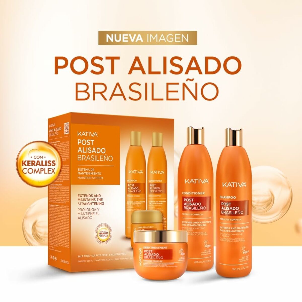 Shampoo e Balsamo Kativa KERATIN EXPRESS 3 Pezzi-5