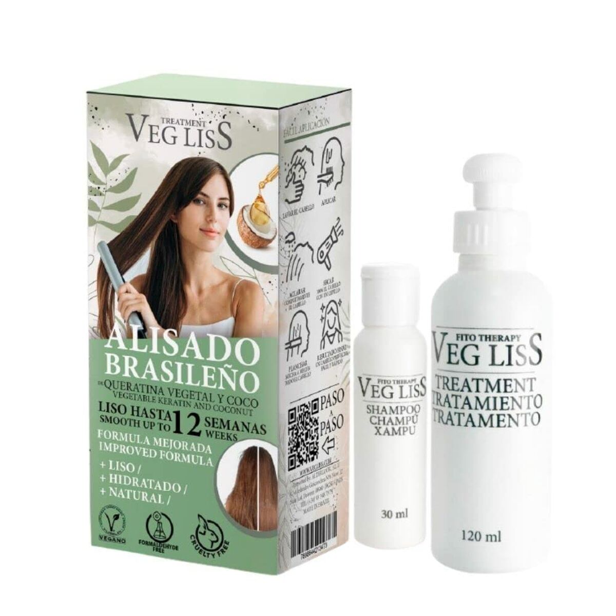 Set piastra per capelli brasiliana VegLiss 2 pezzi-1