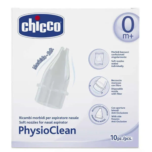 Chicco Ricambi Morbidi per Aspiratore Nasale Physioclean 0M+ 10 unità