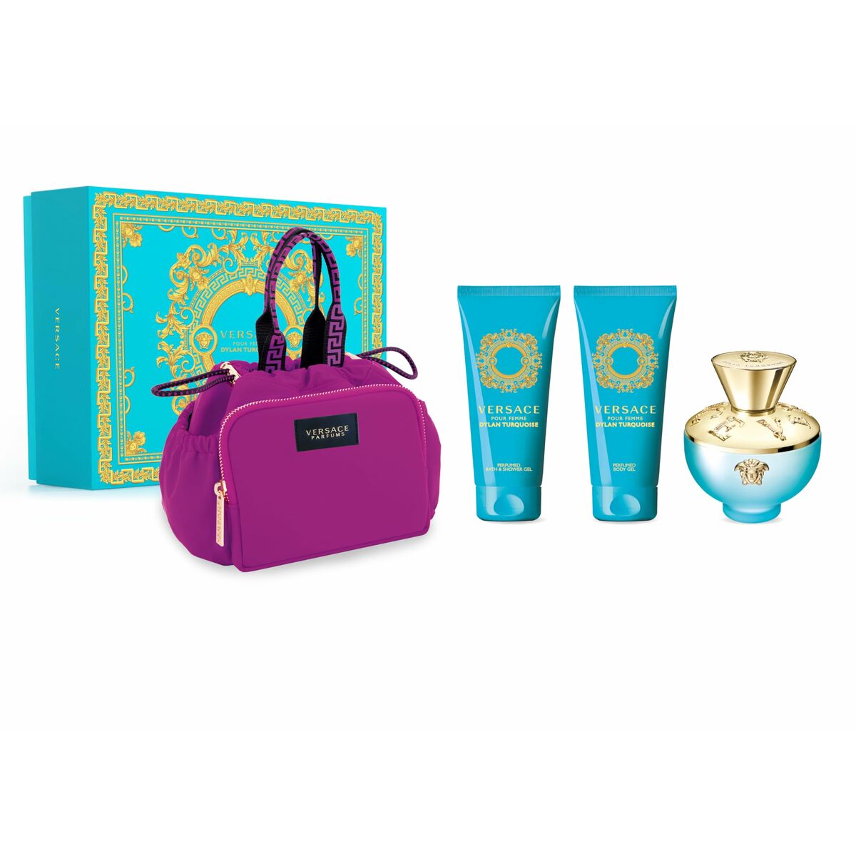 Women's Perfume Set Versace EDT Dylan Turquoise 4 Pieces-0