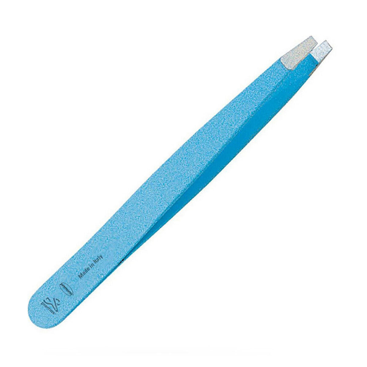 Pince à épiler Premax pointe coudée acier inoxydable bleu (9 cm)-0