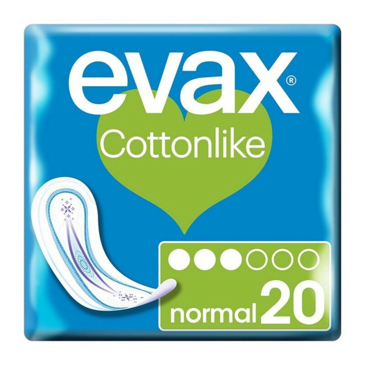 Normal sanitary pads without wings Evax Cottonlike (20 uds) 20 Units-0