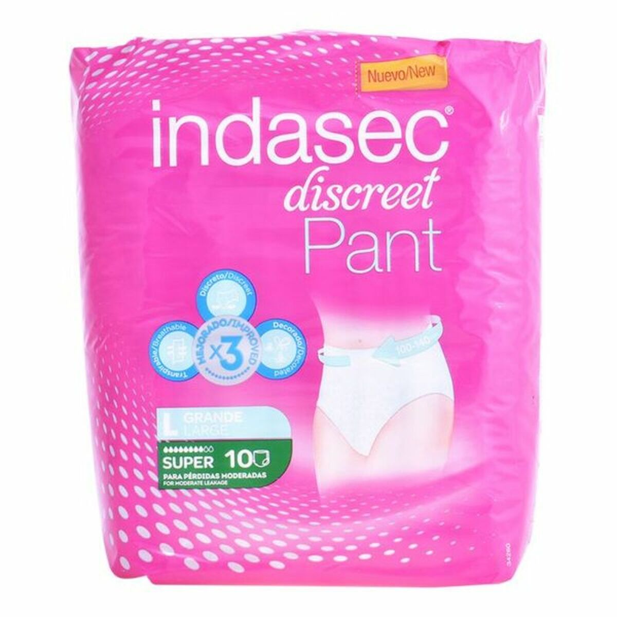 Inkontinenzwindeln Pant Super Talla Grande Indasec 3821866 (10 uds)-0