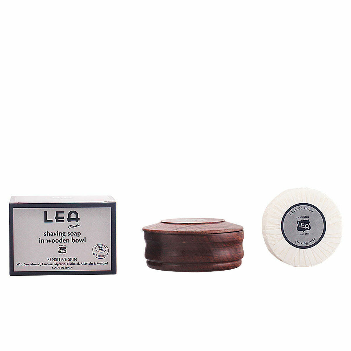 Rasierseife in Holzschale Lea Classic Sensitive Skin (100 ml)-0