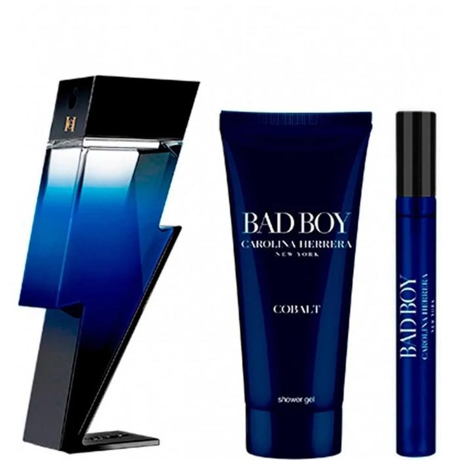 Carolina Herrera Bad Boy Cobalt eau de parfum 100 ml gel Ducha capelli e Cuerpo 100 ml Eau Parfum 10 ml