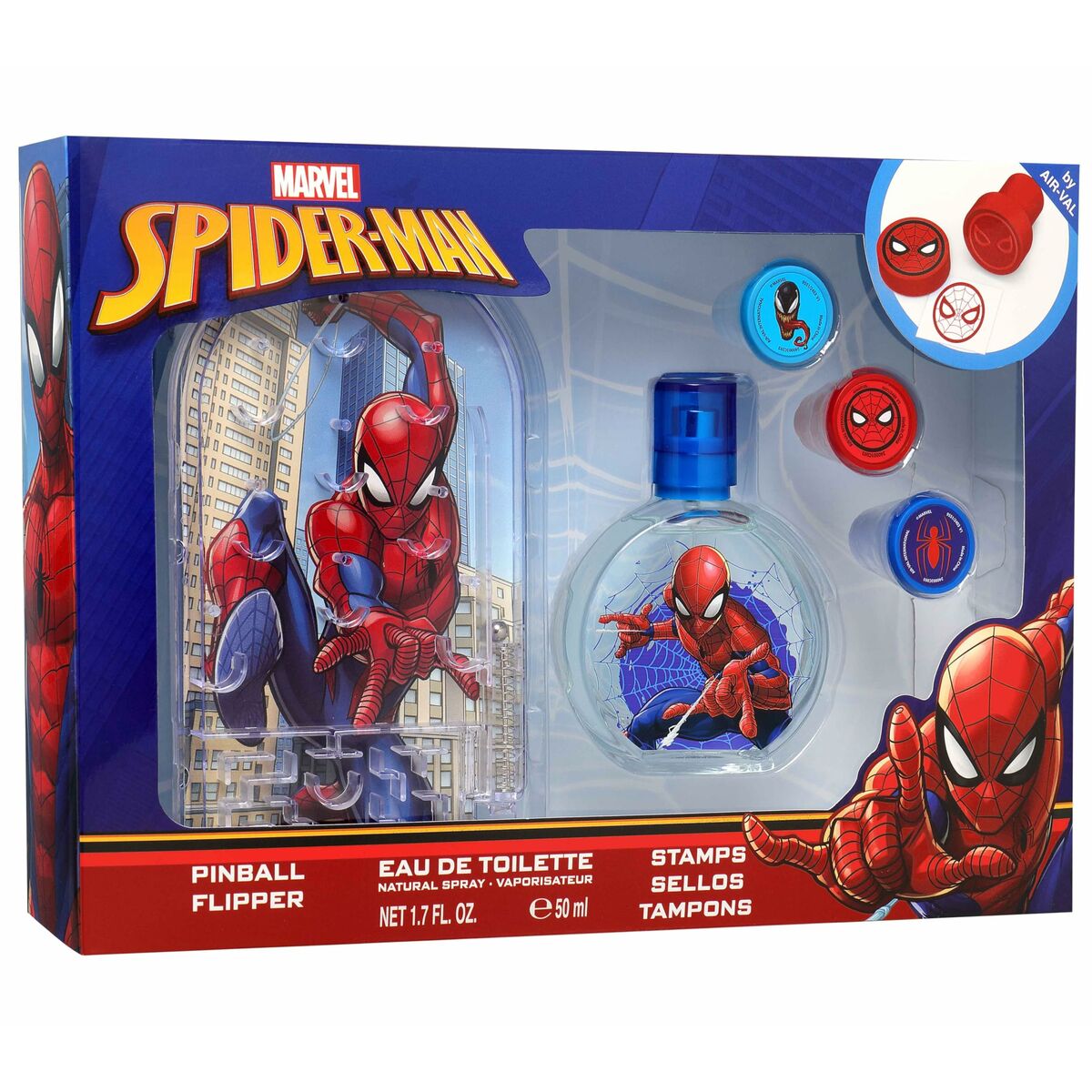 Children's Perfume Air-Val SPIDERMAN EDT 50+PINBALL EDT 50 ml 3 Pieces-0