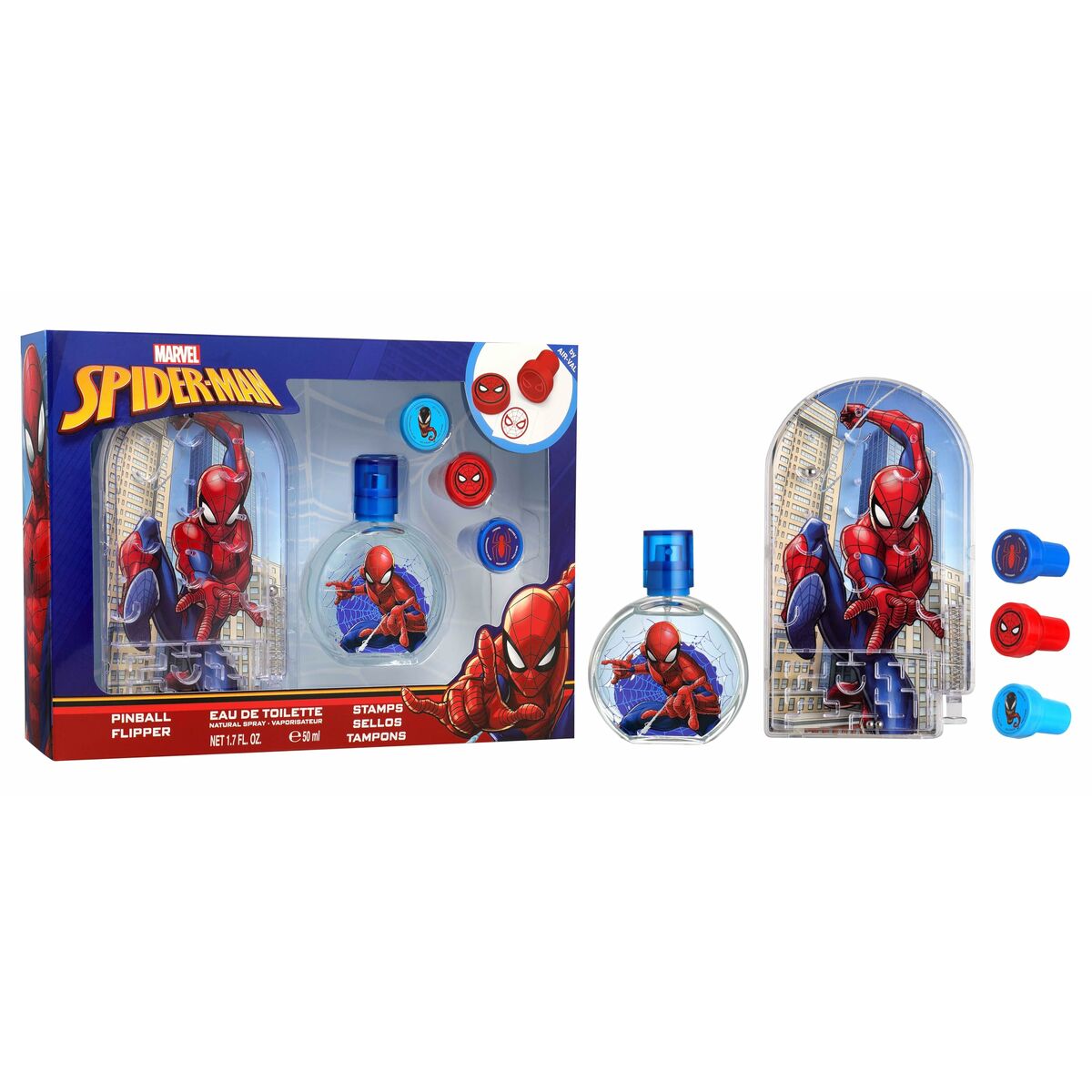 Children's Perfume Air-Val SPIDERMAN EDT 50+PINBALL EDT 50 ml 3 Pieces-1